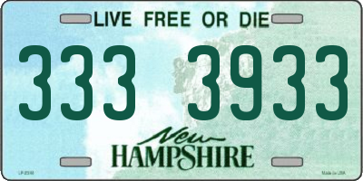 NH license plate 3333933