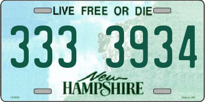 NH license plate 3333934