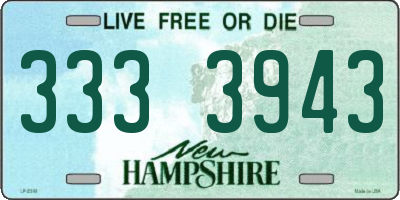 NH license plate 3333943