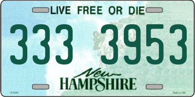 NH license plate 3333953
