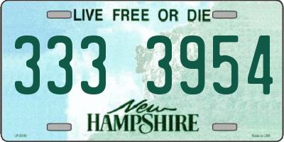 NH license plate 3333954