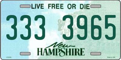 NH license plate 3333965