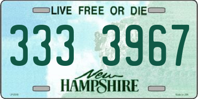 NH license plate 3333967