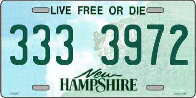 NH license plate 3333972