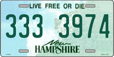 NH license plate 3333974