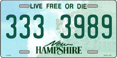 NH license plate 3333989