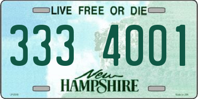 NH license plate 3334001