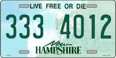 NH license plate 3334012