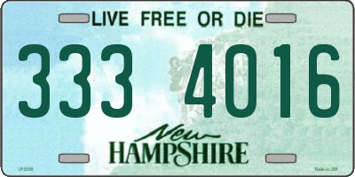 NH license plate 3334016