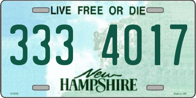NH license plate 3334017