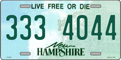 NH license plate 3334044