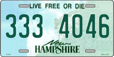 NH license plate 3334046