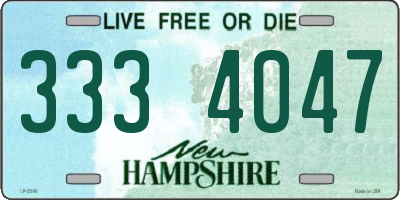 NH license plate 3334047
