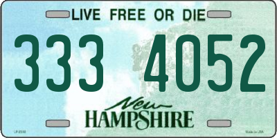 NH license plate 3334052