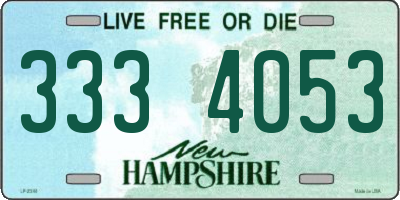 NH license plate 3334053