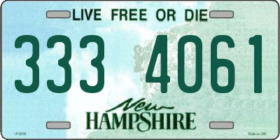 NH license plate 3334061
