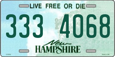 NH license plate 3334068