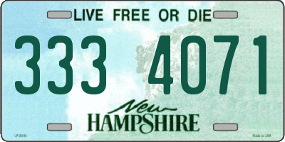 NH license plate 3334071