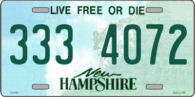 NH license plate 3334072