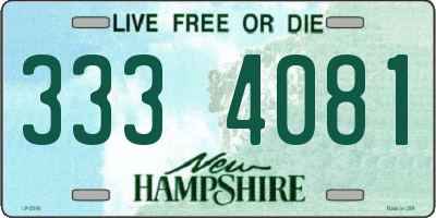 NH license plate 3334081