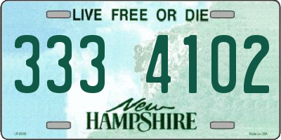 NH license plate 3334102