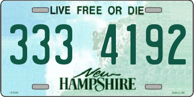 NH license plate 3334192