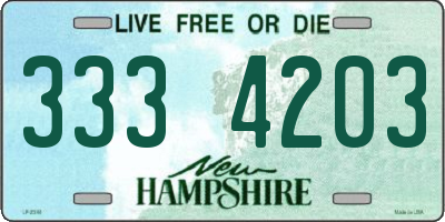 NH license plate 3334203