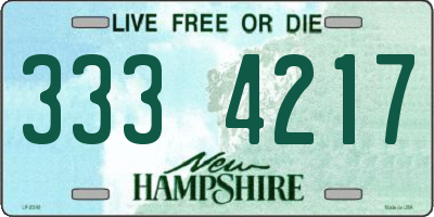 NH license plate 3334217
