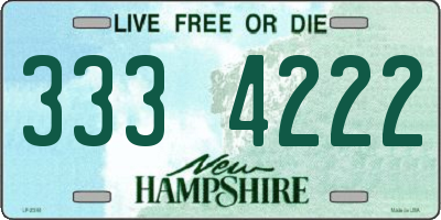 NH license plate 3334222