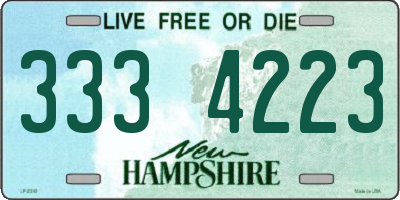 NH license plate 3334223
