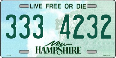 NH license plate 3334232