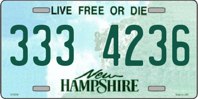 NH license plate 3334236