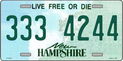 NH license plate 3334244