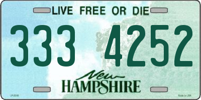 NH license plate 3334252