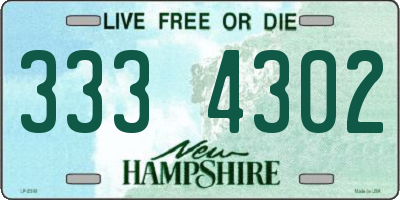 NH license plate 3334302