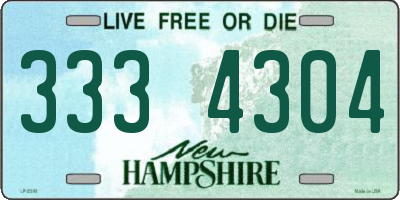 NH license plate 3334304