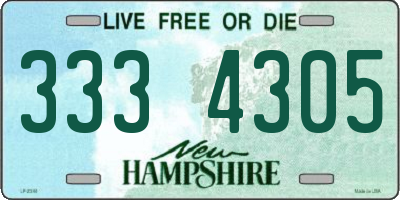 NH license plate 3334305