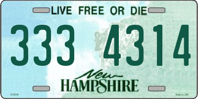 NH license plate 3334314