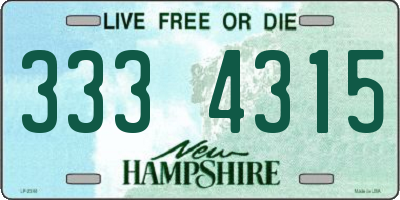 NH license plate 3334315