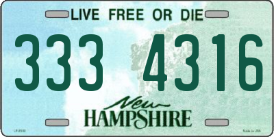 NH license plate 3334316