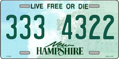 NH license plate 3334322