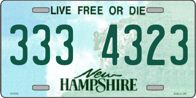 NH license plate 3334323