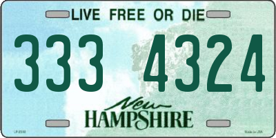 NH license plate 3334324