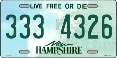 NH license plate 3334326