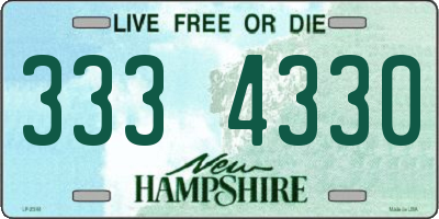 NH license plate 3334330