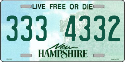 NH license plate 3334332