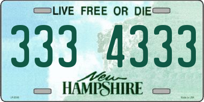 NH license plate 3334333