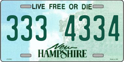 NH license plate 3334334