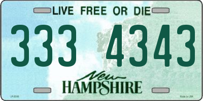 NH license plate 3334343