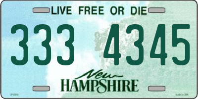 NH license plate 3334345
